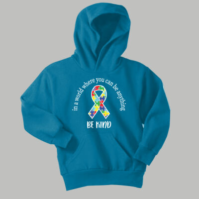 Youth - Be Kind Ribbon Hoodie - Autism Awareness Thumbnail