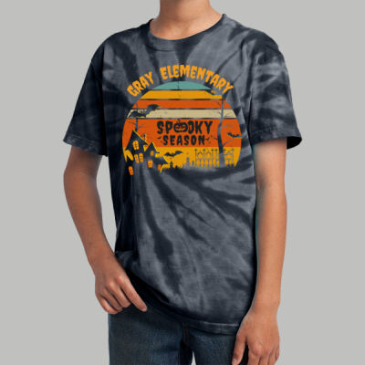Youth Tie-Dye T-Shirt - Fall - Haunted House  Thumbnail