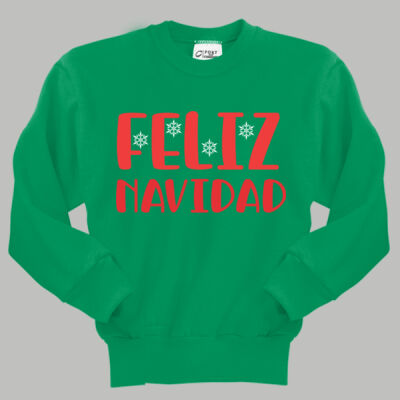 Youth Crewneck - Winter Holidays - Feliz Navidad - Red Thumbnail