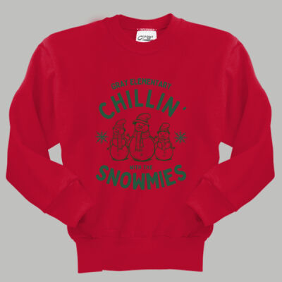 Youth Crewneck - Winter Holidays - Chillin' - Green Thumbnail