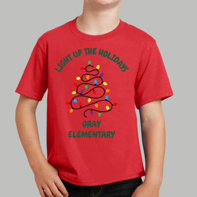 Youth T-Shirt - Winter Holidays - Light Up - Green Thumbnail