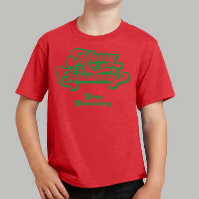 Youth T-Shirt - Winter Holidays - Merry Christmas - Green Thumbnail