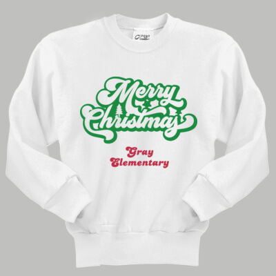 Youth Crewneck - Winter Holidays - Merry Christmas - Green & Red Thumbnail