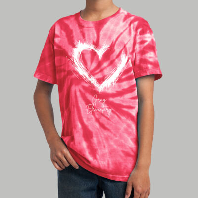 Youth Tie-Dye T-Shirt - Spring - Valentine's Heart Thumbnail