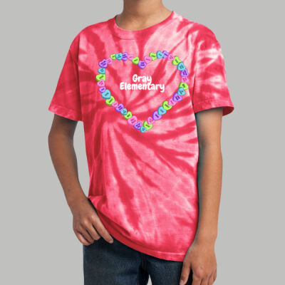 Youth Tie-Dye T-Shirt - Spring - Valentine's Heart Thumbnail