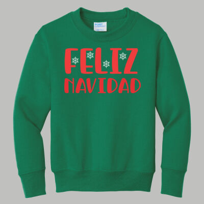 Youth Crewneck - Winter Holidays - Feliz Navidad - Red Thumbnail