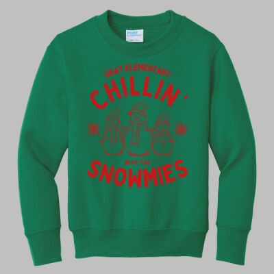 Youth Crewneck - Winter Holidays - Chillin' - Red Thumbnail