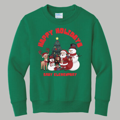 Youth Crewneck - Winter Holidays - Happy Holidays - Red Thumbnail