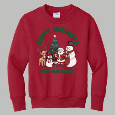 Youth Crewneck - Winter Holidays - Happy Holidays - Green Thumbnail