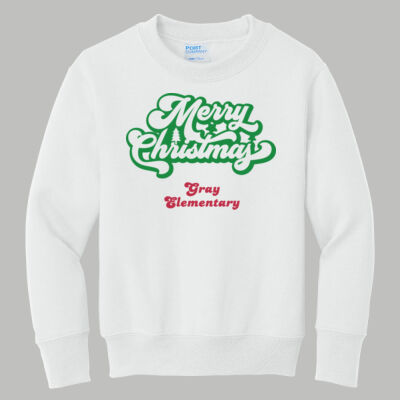 Youth Crewneck - Winter Holidays - Merry Christmas - Green & Red Thumbnail