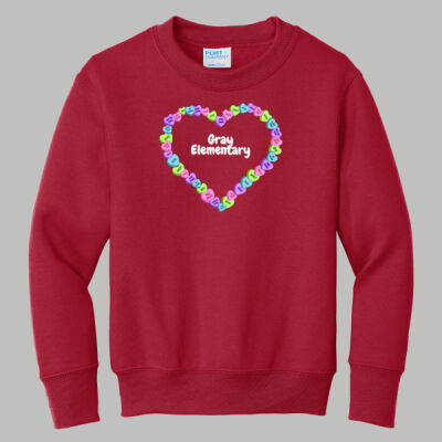 Youth Crewneck - Spring - Valentine's Heart Thumbnail