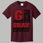 Youth Maroon T-Shirt - Gray Thumbnail